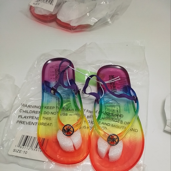 SALE Michael Kors Girls Jelly Rainbow Sandals NEW - Picture 3 of 13